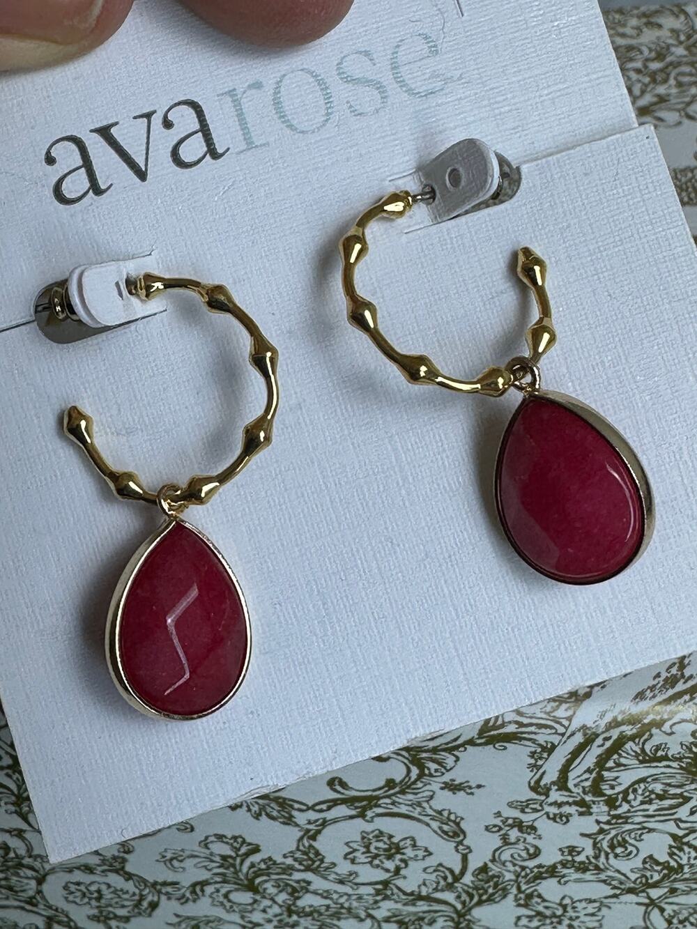 BOGO FREE AVA ROSE NEW STONE EARRINGS HOOPS